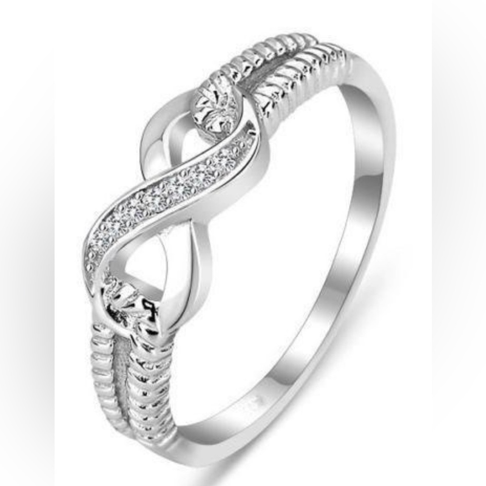 Silver Infiniti Ring Size 8-New